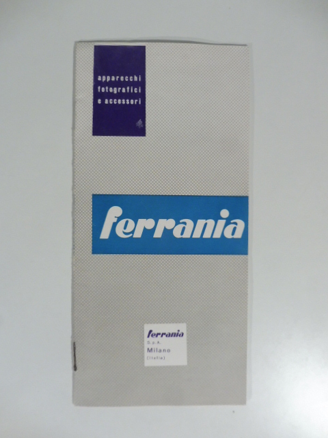 Apparecchi fotografici e accessori Ferrania, Milano. Brochure pubblicitaria